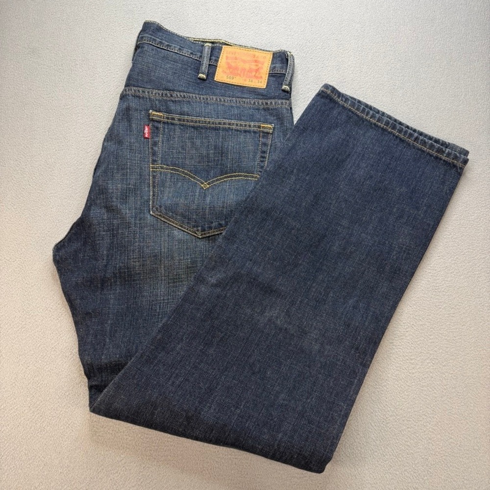 Levis 569 Jeans Loose Straight 38x34 (FIT 41x33) Baggy Dark Wash Denim Skater